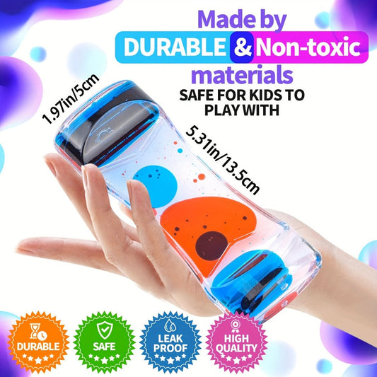 Liquid Motion Bubbler Hourglass Sensory Toy 6 or 12 Pack – Colorful Calming Timer Fidget Toy for Kids, Teens & Adults, Anxiety Relief & Relaxation, Classroom & Desk Decor