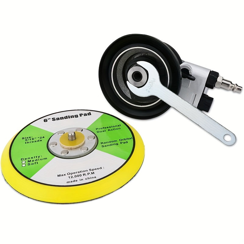 Pneumatic Random Orbit Sander 5-Inch & 6-Inch 12000RPM Dual Action Air Palm Sander for Car Paint Care Rust Removal Polishing Waxing, Heavy-Duty Compressed Air Sander, No Battery Required