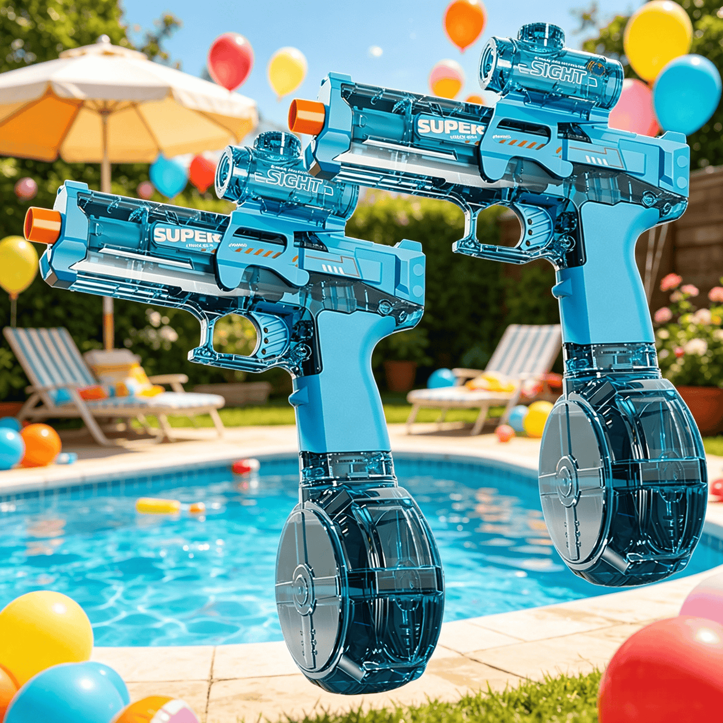 2-Piece Light-Up Automatic Water Spray Toy Set with LED Effects, Sound and Three Color-Pair Options