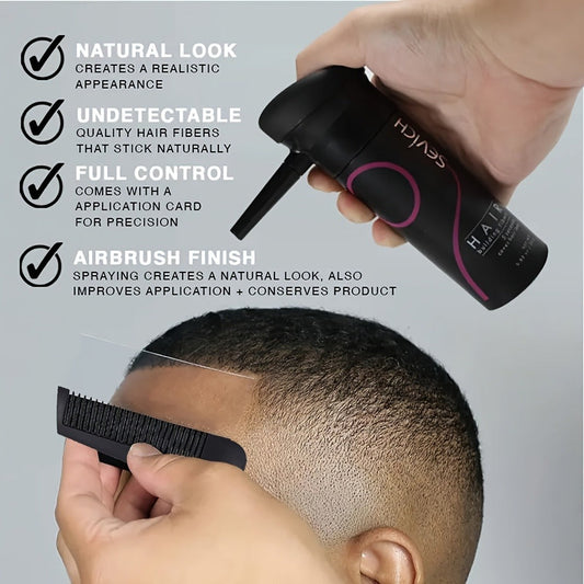 Hair Thickening Fibers Set 2-in-1 with Applicator Spray - Instant Volume & Fuller Look for Thinning Hair, Fine Hair, All Hair Types, 8 Shades, 3pcs or 4pcs