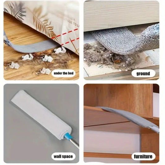 Dust Removal Brush Set of 6 with 5 Interchangeable Heads Washable Under Bed Furniture Sofa Floor Cleaning Brush Kit Soft Durable Extendable Gap Duster for Home