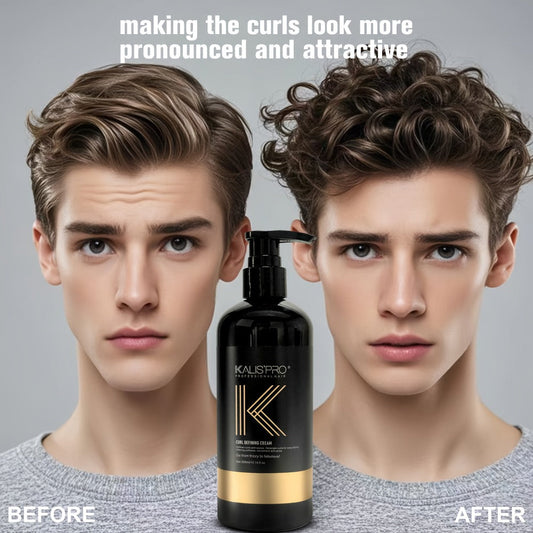 Men's Curl Cream Sulfate-Free 10.14oz - Frizz Control Styling Cream for Wavy & Curly Hair | Controlled Hold, Boosts Shine & Hydration | No Sticky Residue | Curly Guy Method Approved