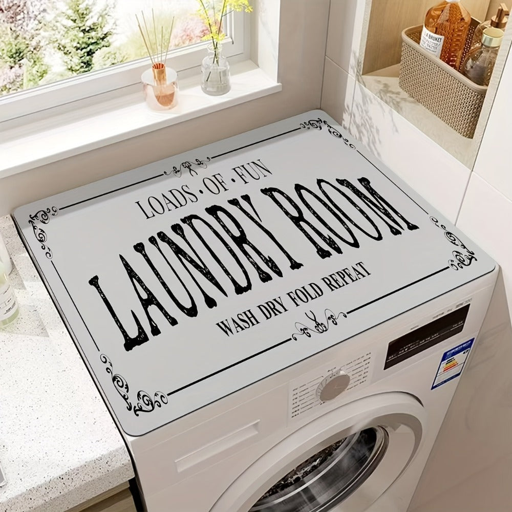 Kitchen Mat, 40x60cm Black Microfiber Dish-Drying and Laundry Counter Pad with Machine-Wash Care