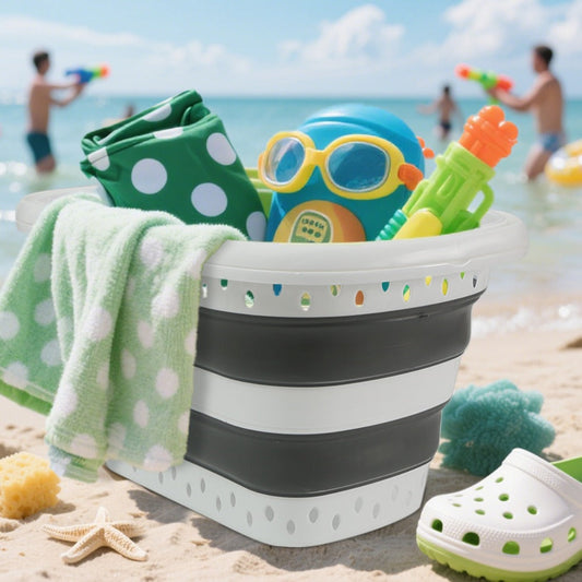 Collapsible Laundry Basket 16 Gallon with Handles – Foldable Plastic Laundry Hamper, Space-Saving Portable Dirty Clothes Basket for Bathroom, Bedroom & Laundry Room