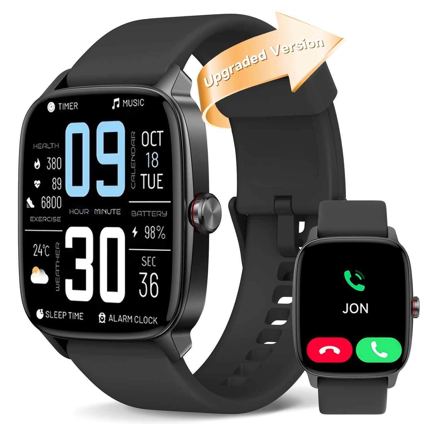 Smartwatch – with Built-in Alexa FAWEIO 1.8" HD Touch Screen, Bluetooth Calling, 100+ Sport Modes, Fitness Tracker Heart Rate Sleep…