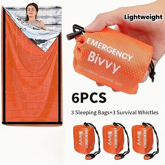 Emergency Thermal Blanket Survival Sleeping Bag – Lightweight Foil Space Blanket for Camping & Hiking