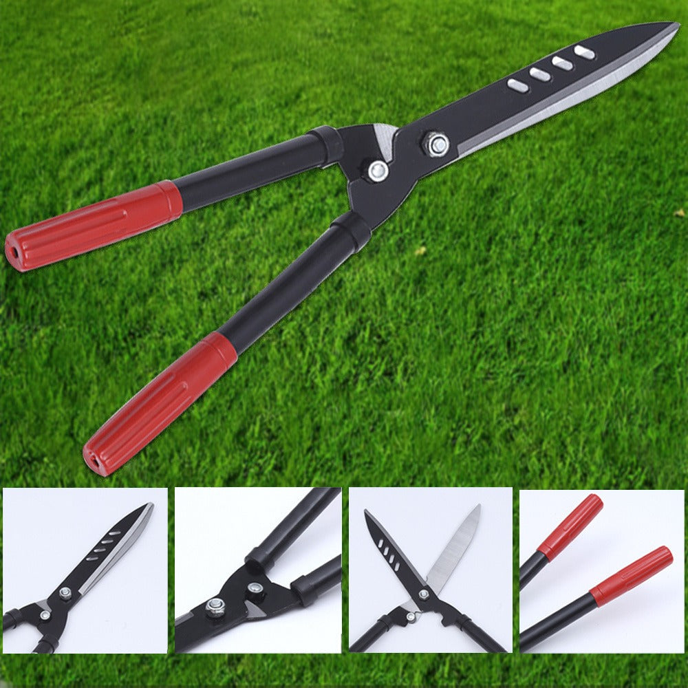 Long-Handle Hedge Shears with 27cm Blades, Red Grips, 51.5cm Pictured Length and 360g Label