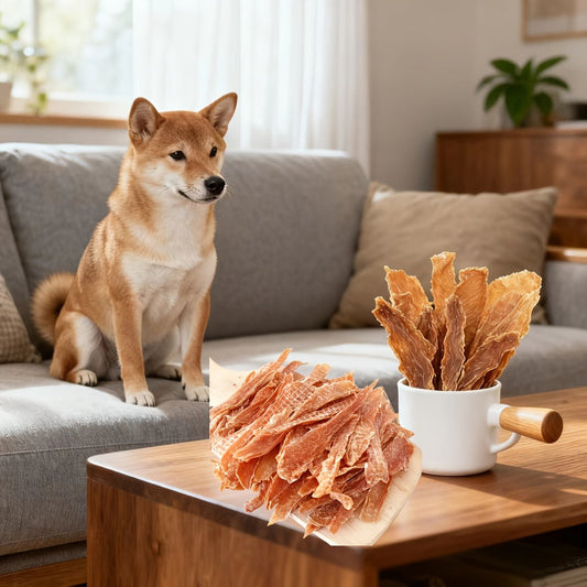 Dog Treats Duck Jerky Strips in a 150g Pack with One Retained Flavor Option for Reward Use