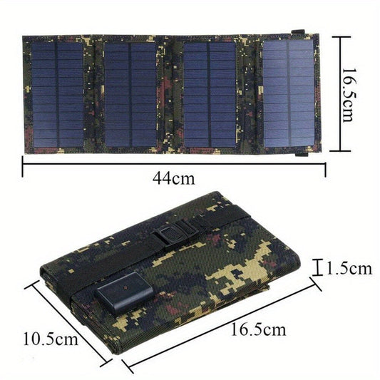 Portable Folding Solar Panel Charger with USB Port, 20% Monocrystalline Silicon Efficiency, Foldable Waterproof Design for Camping Hiking Backpacking, Charges Phones Tablets Power Banks