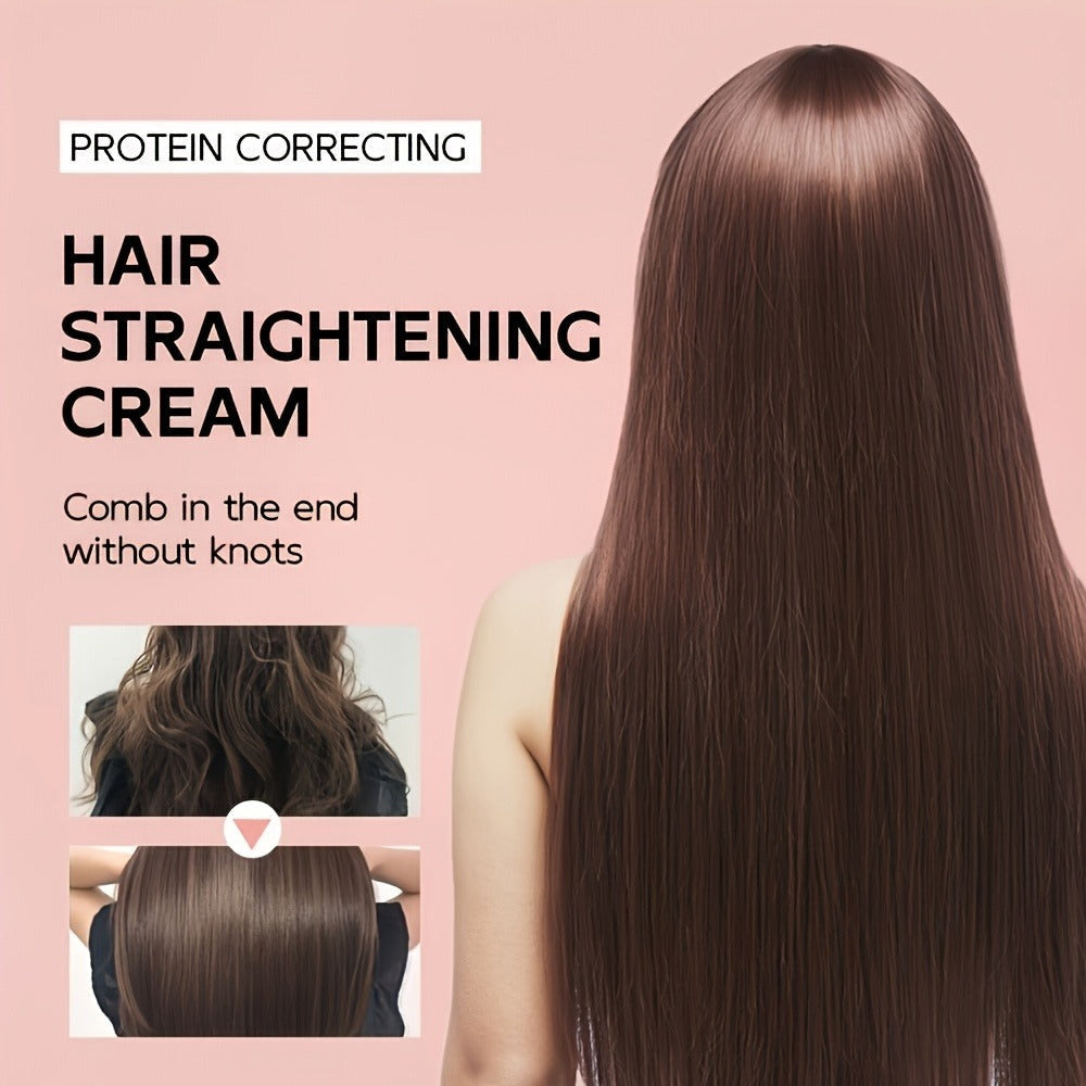 Frizz Control Hair Straightening Cream with Protein 100ml 3.38oz, Deep Smoothing Treatment, Strengthens & Softens