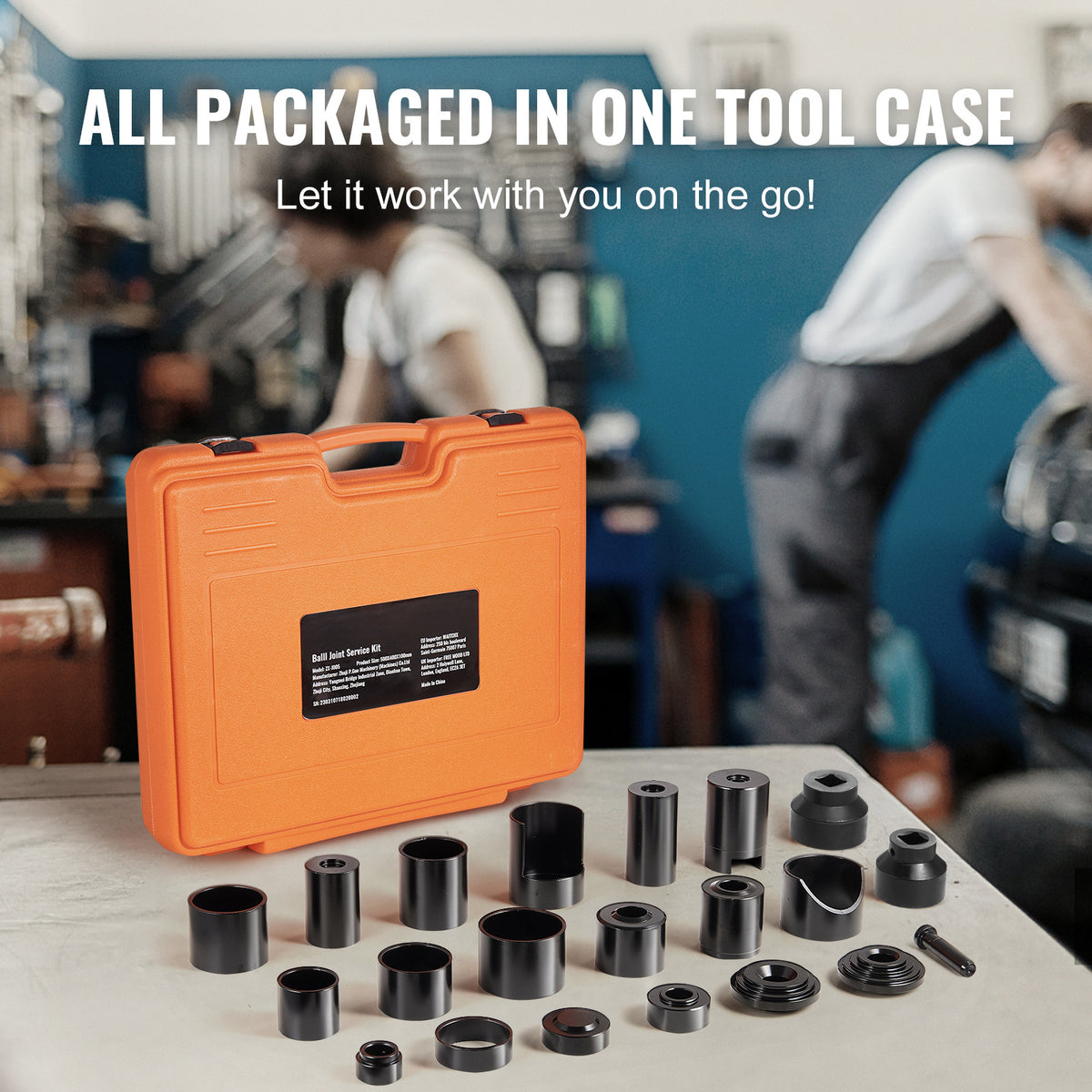 Ball Joint Press Kit 10/21/23-Piece - C-Press Ball Joint Tool Set for 2WD & 4WD Vehicles, Heat-Treated Carbon Steel, Compatible with Ford GM Dodge Jeep Dana 28-60 Axles, U-Joint & Brake Pin Removal