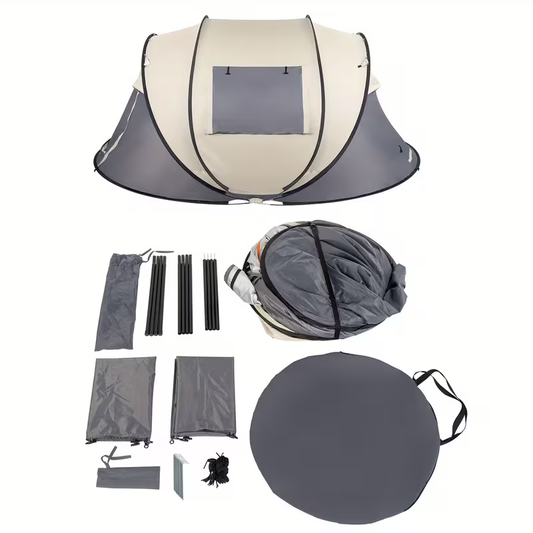 Camping Tent 5-8 Person Automatic Three-Pole Shelter, 110.24 x 82.68 x 47.24 Inches for Outdoor Camp Setup
