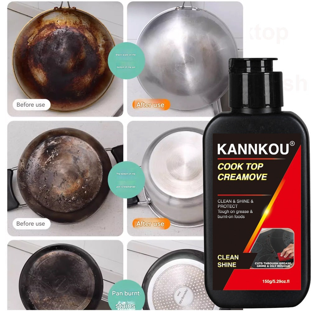 150g KANNKOU Cook Top Creamove Black Bottle with Flip-Top Cap for Cooktop Cleaning and 12.5cm Height