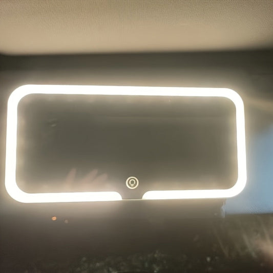 LED Car Vanity Mirror with Lights for Sun Visor, Ultra Thin HD Touch Control 3 Color Lighting Modes USB Powered Clip-On Makeup Mirror for Car Interior, Women Gift for Birthday Christmas Road Trip