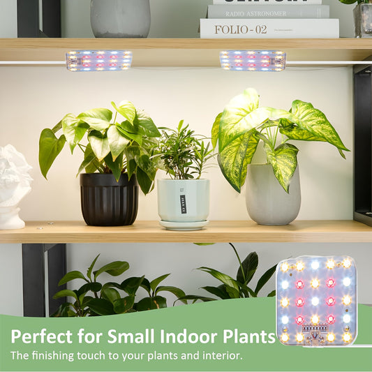 Under Cabinet Grow Light Full Spectrum High PPFD Optical Lens | 4 Brightness Levels Auto Timer 6/12/16H | Small Plants Seeds Indoor LED Plant Light