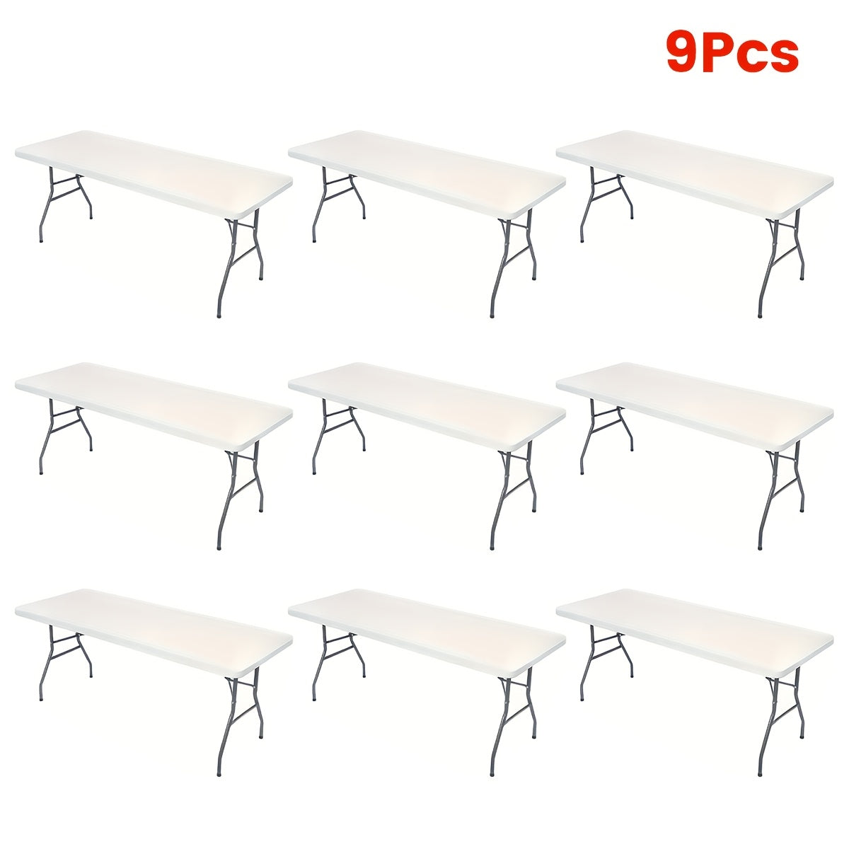 Tablecloth Elastic Cover Set for 6-Foot Rectangle Tables in 3, 6, 9 or 12 Pieces and Three Colors