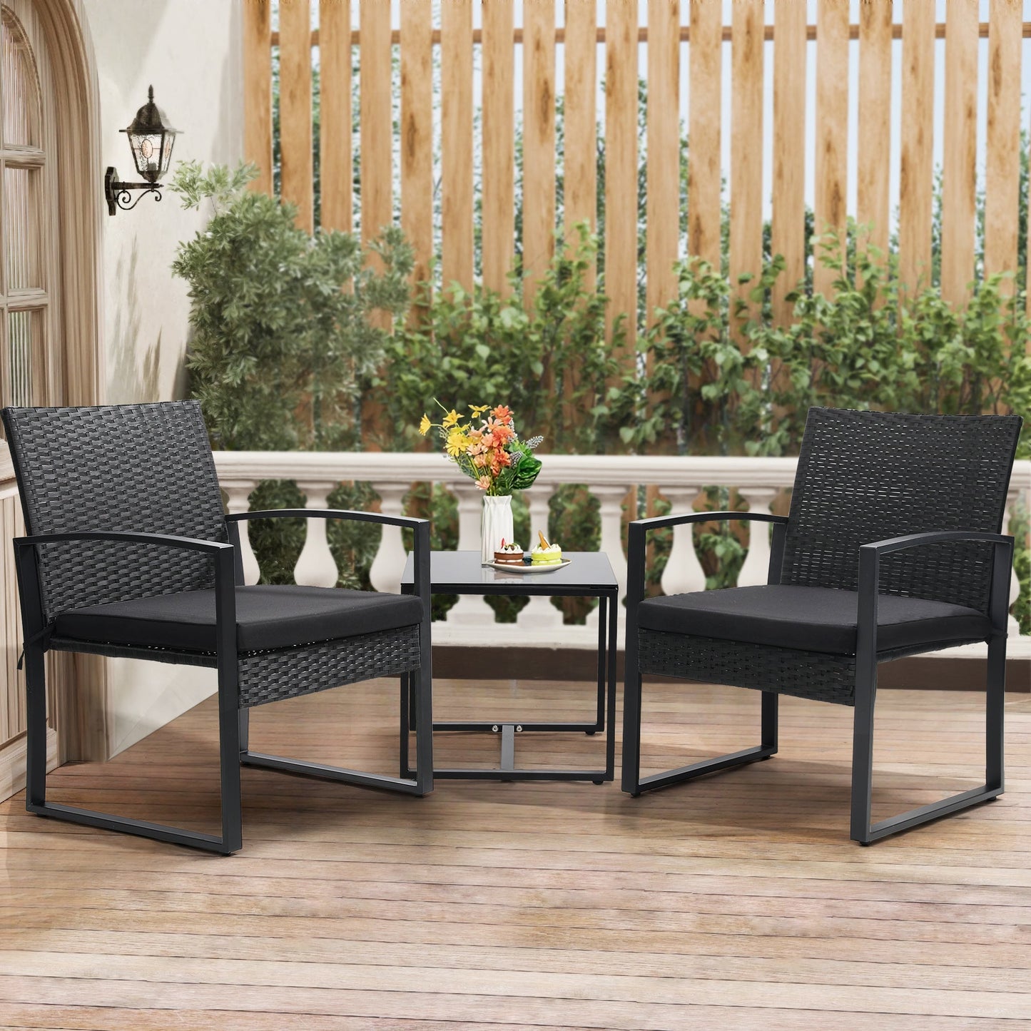 Patio Bistro Set shown in the Black option