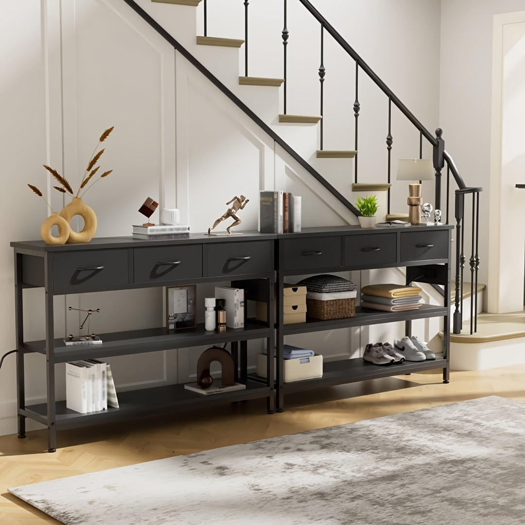 Console Table shown in the Black PU-2PCS option
