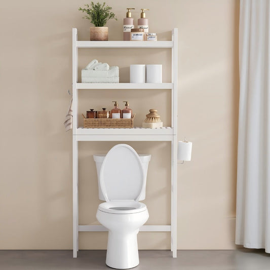 3-Tier Space-Saving Over-the-Toilet Storage Organizer with Adjustable Height for Entryway detail image