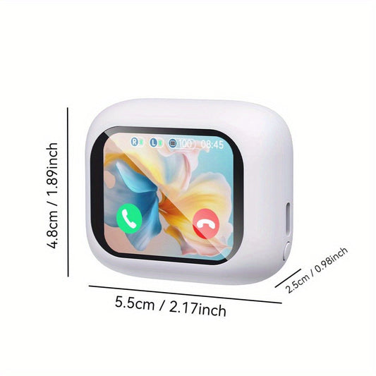 Touchscreen ANC Wireless Earbuds Full-Color Display – Noise Cancelling In-Ear with Charging Case for Sports Gaming Business – Gift for Men Women Compatible with iOS Android