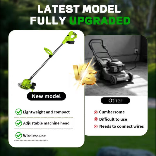Cordless Lawn Mower 3-in-1 | Trimmer Edger Small Yard Patio Garden