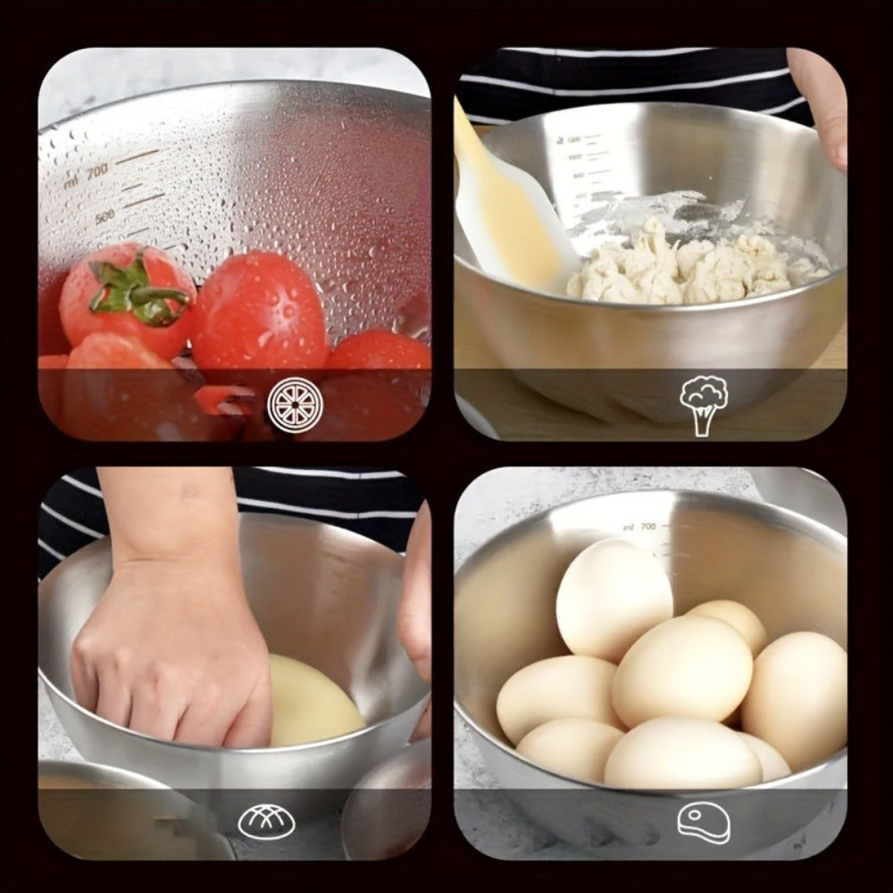 3-Piece Mixing Bowl Set with Small, Medium and Large Nested Bowls and Source-Marked Dimensions