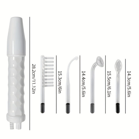 High Frequency Facial Massager 4-in-1 Professional Skincare Tool, Compact Plug-In High Frequency Wand for Face Acne Wrinkles Hair Growth, Elegant White Gift for Women Girlfriends Mothers