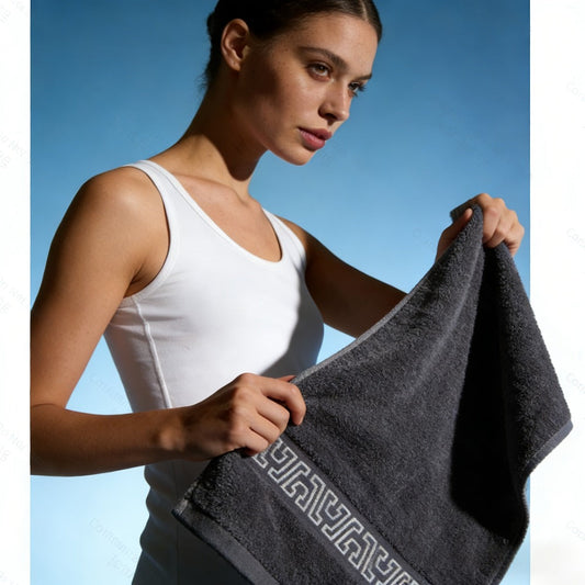 Bath Towels Set of 3 400GSM Microfiber Towels with Coastal Pattern for Bathroom and Spa for Home and Guest Use