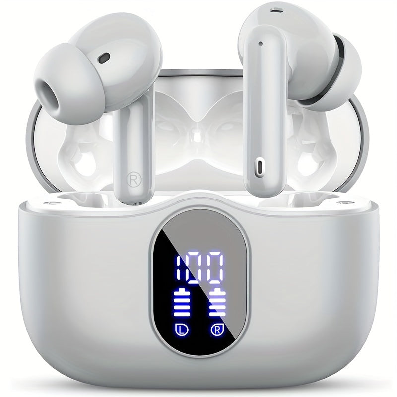 Wireless Earbuds Bluetooth 5.3 with ENC Mic, 36-Hour Playback, LED Case and IPX4 Protection