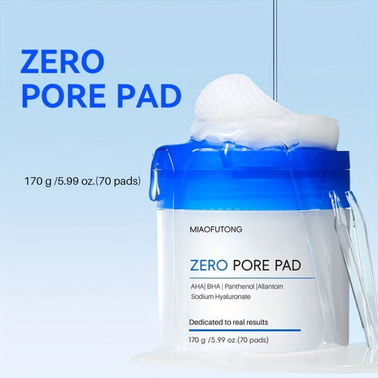 Exfoliating Cleansing Pads with Hyaluronic Acid & Rose Water 70 Count - Dual-Texture Deep Pore Cleansing Moisturizing Wipes Camellia Extract All Skin Types Women Daily Skincare