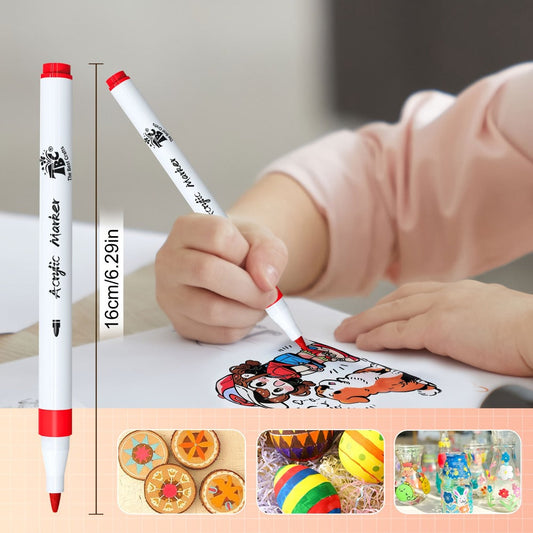 120 Colors Acrylic Paint Markers Set – Waterproof Valve Tip Non-Toxic Paint Pens for Rock Canvas Wood Glass Pottery Fabric DIY Crafts Artist Gift for Kids Adults Birthday Christmas
