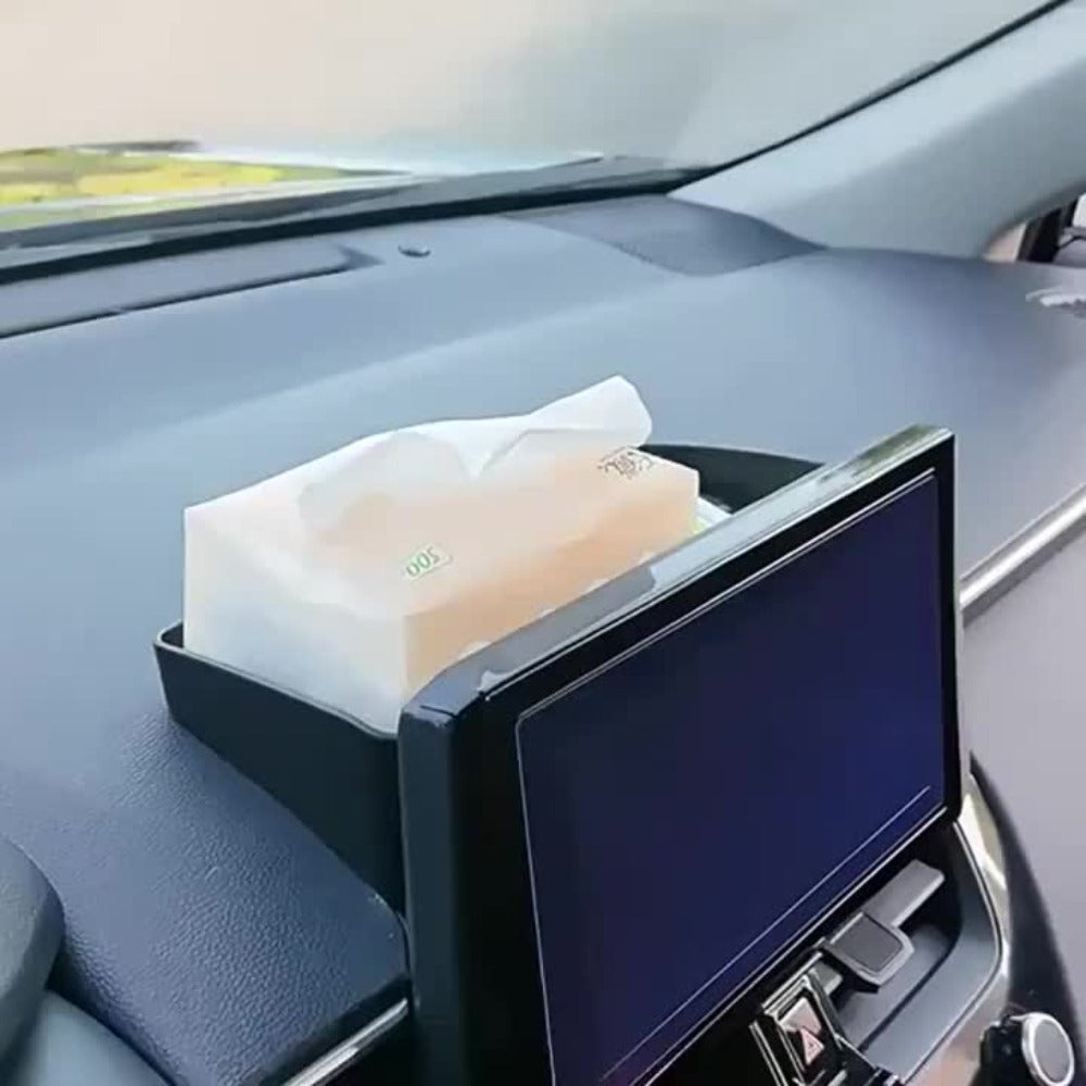 Car Dashboard Non-Slip Tray Organizer - Rubber Base Open Front Holder for Phone Keys Coins Cards, Universal Anti-Slip Car Dash Storage Tray