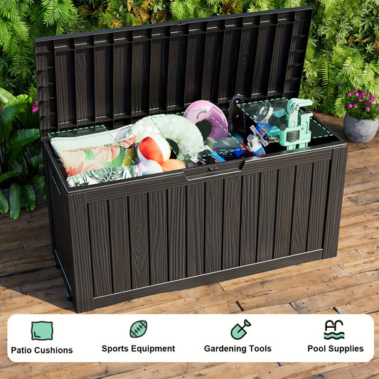 Deck Box XL Resin Lockable Weatherproof UV | Patio Pool Cushion Garden