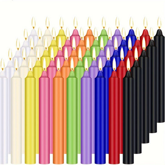 Taper Candles 100 Pack Soy Wax 4 Inch Unscented Drip-Free No Smoke Hand-Poured Slim Dinner Candles for Wedding Church Home Table Decoration Fits Standard Holders