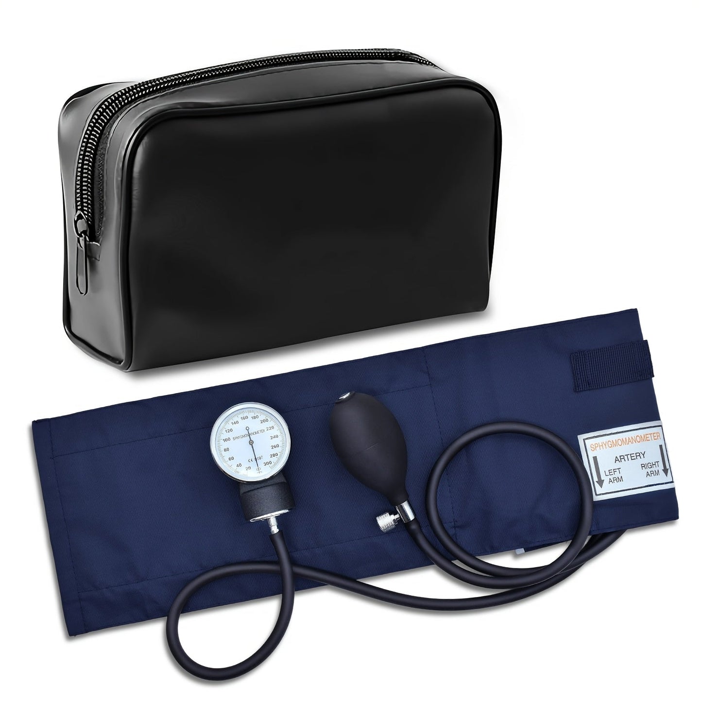 Blood Pressure Monitor Manual Aneroid Set with Upper-Arm Cuff, Stethoscope, Inflation Bulb and Portable Case