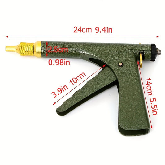 Tubeless Tire Repair Gun Kit with Mushroom Plug & Probe Nozzle, Spring-Loaded Puncture Fix Tool for Cars Trucks SUVs Travel Trailers & Fifth Wheels, No Dismounting Required, Metal, DIY Flat Tire Repair
