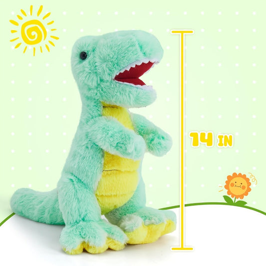 Plush Toy Light-Up Tyrannosaurus Rex with Music or No-Music Variant Choices and Soft Fabric