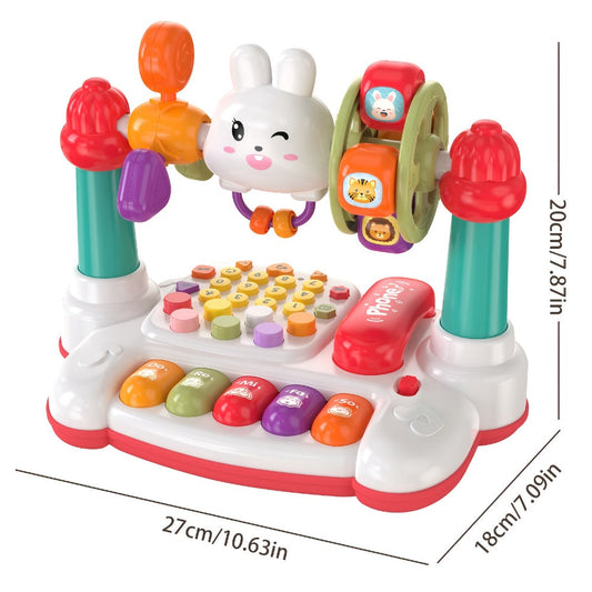 Rabbit Story Machine Toy for Kids with Piano Music & LED Lights – Multifunctional Educational Phone Toy, Storytelling Sensory Toy for Toddlers, Easter Birthday Christmas Halloween Gift for Boys & Girls