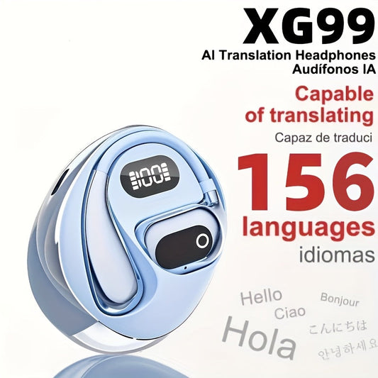Stylish AI Translation Earbuds 150 Languages Wireless Delay-Free Music Real-Time Voice Translator Rechargeable Type-C Charging Case Multilingual Communication