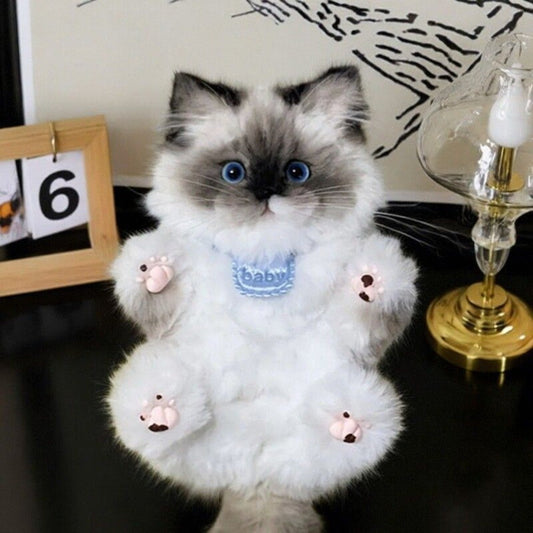 Fluffy Pipe Cleaner Cat Keychain DIY Kit 2pcs Handmade Kawaii Cat Charm Craft Set – Orange Cat & Gray Cat Material Kit Gift for Girls Girlfriend Cat Lovers Beginners