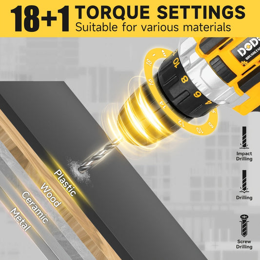 Cordless Impact Drill Set 12V / 21V Electric Drill Kit – 45Nm Torque, 2-Speed, Keyless Chuck, LED Light, Battery & Charger Included, Up to 115pcs Accessories for Home Repair, DIY & Construction