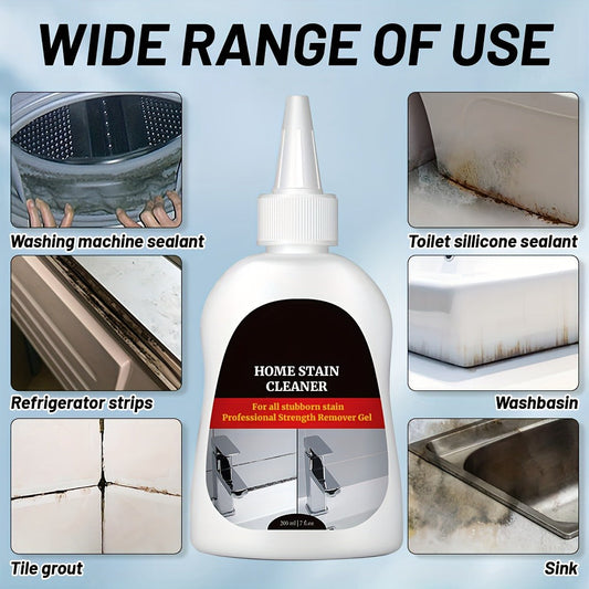 Black Stain Cleaner Gel 7 fl oz (200ml), Heavy Duty Cleaning Gel for Washing Machine, Refrigerator, Grout, Sink, Shower, Bathtub, Oven & Dishwasher – Powerful Formula, Safe for Delicate Surfaces, No Harsh Fumes