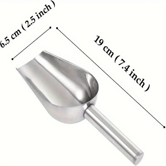 Stainless Steel Ice Spoon Set 4pcs 3oz Versatile Serving Spoon for Ice, Sugar, Beans & Rice – Kitchen Bar Tool for Parties, Weddings & Pet Food