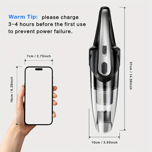 Cordless Handheld Car Vacuum Cleaner 6000PA - 2000mAh Rechargeable, Low Noise 40dB, 5 Accessories Included, Wireless Portable Auto Vacuum for Car Interior, Home & Pet Hair, Gift for Women, 6 Colors