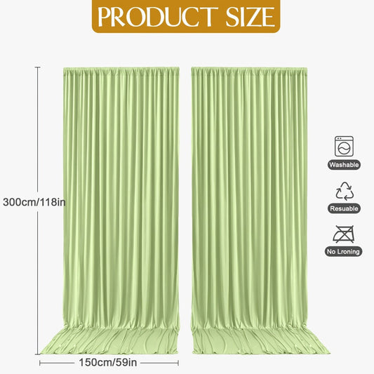 Draped Backdrop Curtains 2-Pack 10x10ft – Luxe Soft Non-Transparent Wrinkle-Free Fabric with Pole Pocket for Wedding, Birthday, Bridal Shower, Graduation, Prom & Holiday Party Decoration