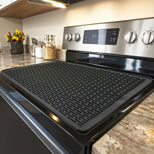 Silicone Stove Top Cover Mat – Heat-Resistant 28x20 Inch Cooktop Protector & Dish Drying Mat for Gas & Electric Stoves – Scratch-Resistant Kitchen Counter Guard – 1 or 2 Pack with Magnetic Rack Option