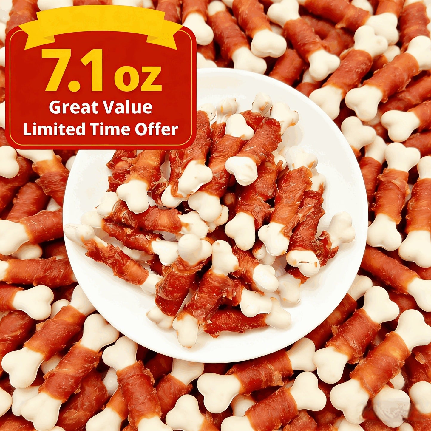 Dog Treats Duck-Wrapped Chew Pieces or Dried Chicken Breast in Two 203g Flavor Options for Dog Reward Use