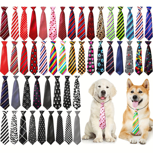 Dog Neck Ties Bulk Pack 30pcs Adjustable Grooming Bow Ties for Medium Large Dogs Mix Colors Holiday Birthday Daily Wear Pet Collar Accessories