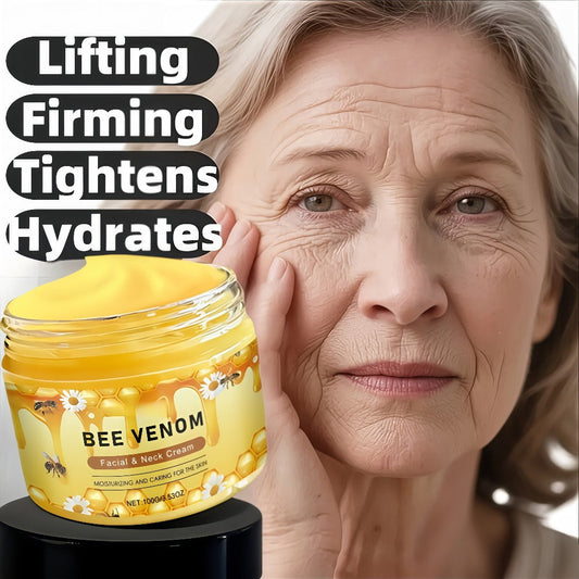 Bee Venom Face & Neck Lifting Firming Cream 150g with Hyaluronic Acid & Vitamin E – Anti-Aging Moisturizer for Tightening, Hydrating & Smoothing Skin