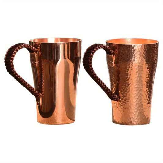 Hammered Copper Coffee Mug 13.53 Oz – Handmade Rustic Artisan Copper Cup for Coffee, Tea, Water & Milk – Hot & Cold Beverages – Unique Gift for Home, Wedding, Housewarming & Birthday